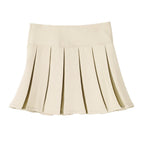 Bienzoe Girls School Uniform Skirt: Kids Adjustable Waist Stretchy Skort Khaki 8