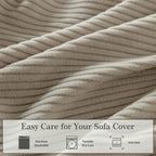 Stretch Sofa Couch Cover Washable Anti Slip Furniture Protector Light Brown