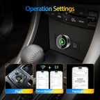 2-in-1 Wireless CarPlay Adapter for Apple iPhone & Android, Plug & Play, Auto