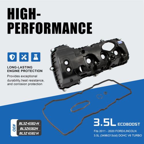 CNS Engine Valve Cover w/ Gasket Left Side Ford Lincoln 3.5L Replacement
