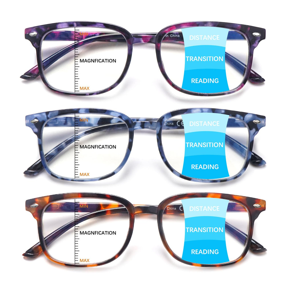 STASTEND Progressive Multifocal Anti Blue Light Reading Glasses for Women and