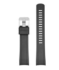 Crafter Blue TD03 Curved End Watch Band Rubber Strap Replacement for Tudor Black