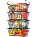 Goovilla Freezer Organizer Bins with Foldable Handle, 4 Pack Stackable Freezer