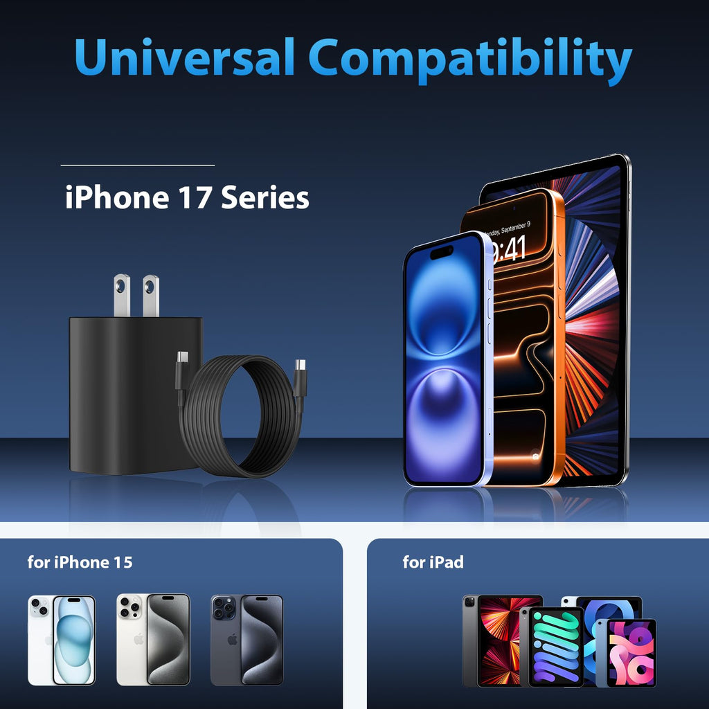 Phone 17 16 15 Charger Fast Charging Type C Chargers USB C Fast Charger Block &