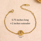 Birth Flower Gold Chain Bracelet for Women Adjustable Stackable Jewelry Gift