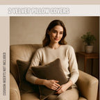 Blau Marité 2 Pack Velvet Decorative Throw Pillow Covers, 20"x20", Brown and