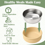 Mity rain 4-Pack Baby Bowls with Suction,Stainless Steel Toddler Bowl with