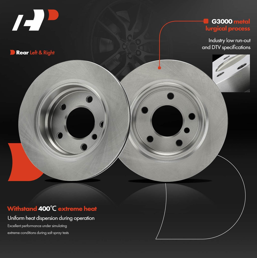 A-Premium 10.86 In (275.8mm) Rear Vented Brake Rotors and Ceramic Pads Kit