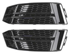 1 Pair Front Fog Light Cover Bumper Grille Compatible for AUDI A4 B9 2016 2017