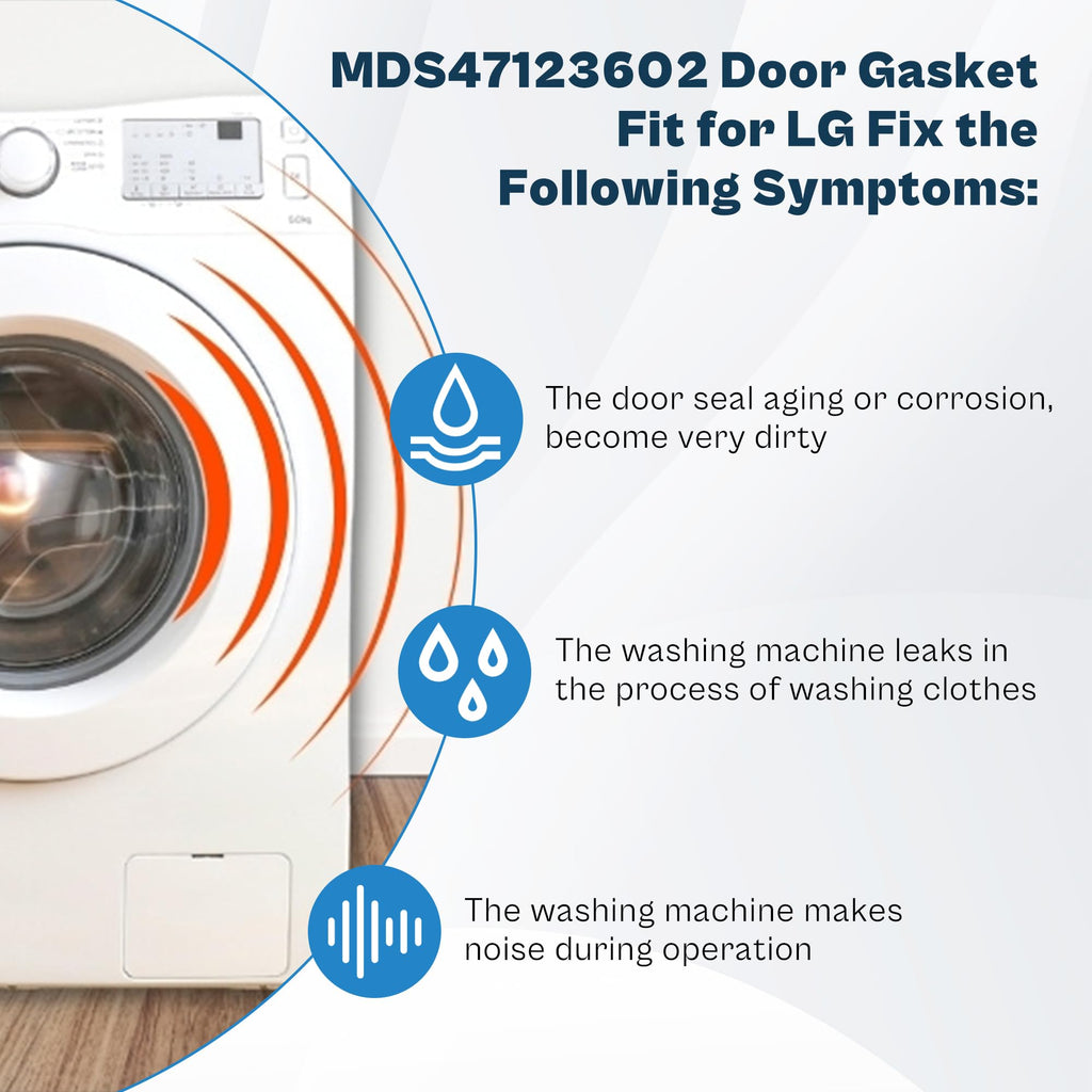 Upgraded MDS47123602 WM3670HWA MDS47123601 Washer Door Boot Seal Gasket fit for