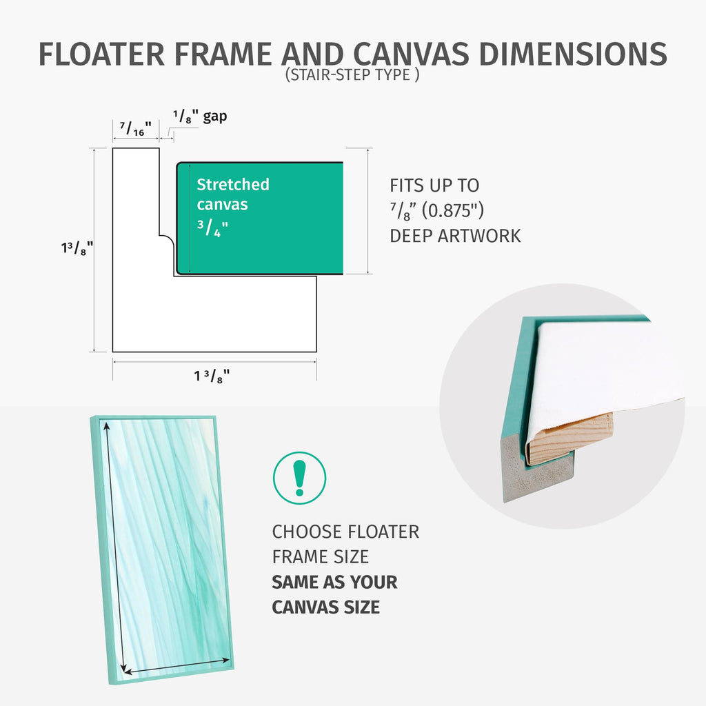 Pixy Canvas Floater Frame 11x17 for 3/4 (0.75) inch Deep Canvas Paintings/Canvas
