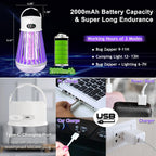 Bug Zapper Indoor Outdoor Mosquito Zapper, LED Rechargeable Fly Zappers Mosquito