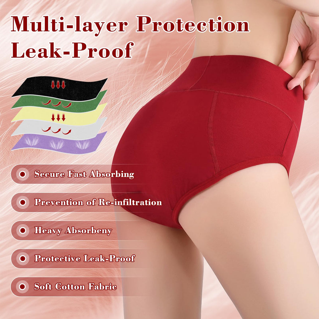 3 Pack XL YLHONE Women's Washable Incontinence Panties | Reusable Leakproof