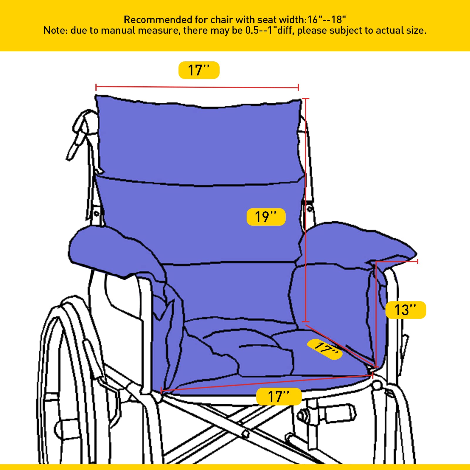 Trendcode Wheelchair Cushions Pressure Pain Relief Accessories with Armrest