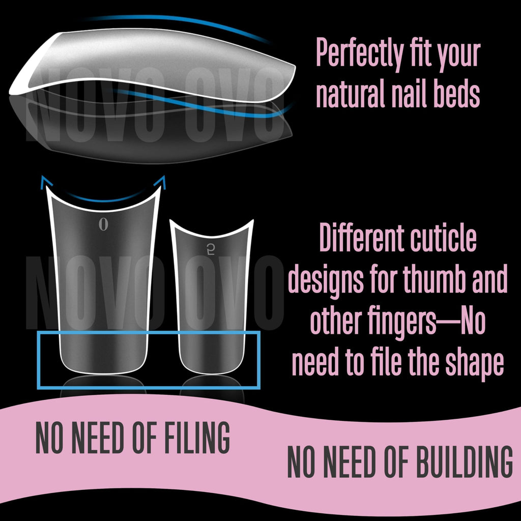 NOVO OVO Halloween Extra Thick Duck Feet Nail Tips Full Cover for Press on