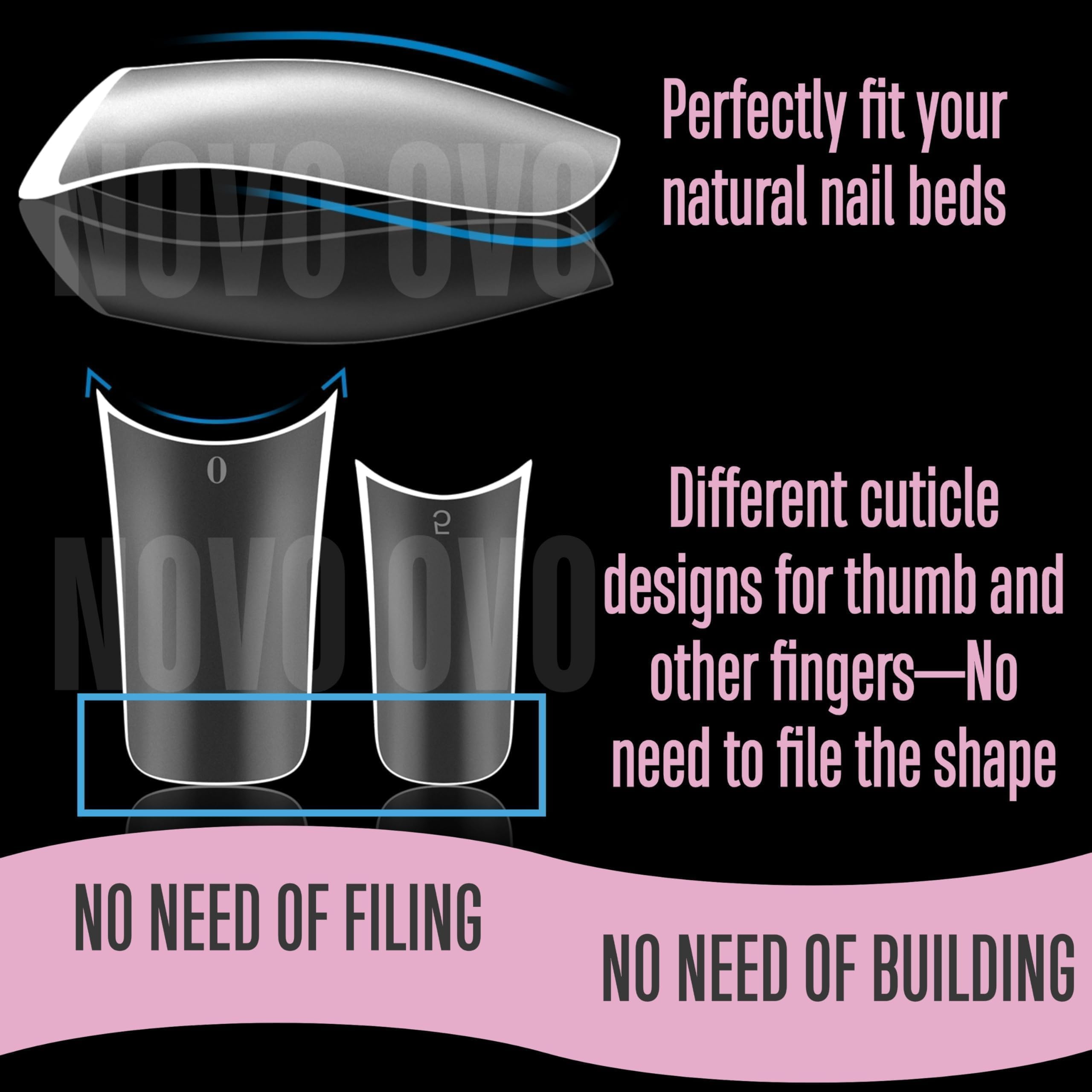 NOVO OVO Halloween Extra Thick Duck Feet Nail Tips Full Cover for Press on