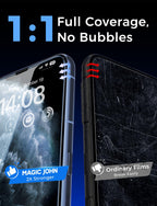 MAGIC JOHN 2 Pack Tempered Glass Screen Protector for iPhone 11 Pro/X/XS, Auto