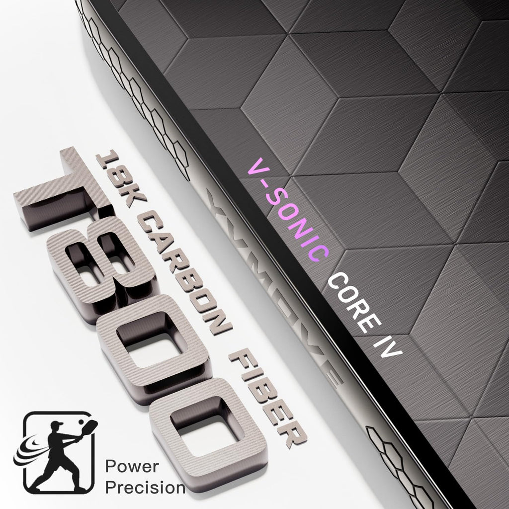 Pickleball Paddle 18K T800 Raw Carbon Fiber 16mm Core USAPA Approved Power Spin