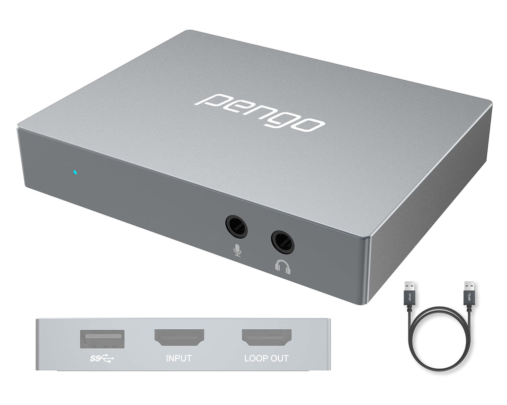 Pengo 4K HDMI Capture Card USB 3.0 1080p60 Pass Through PS5 Xbox Switch