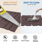 Goovilla Plastic Interlocking Deck Tiles, 36 Pack Outdoor Patio Flooring,