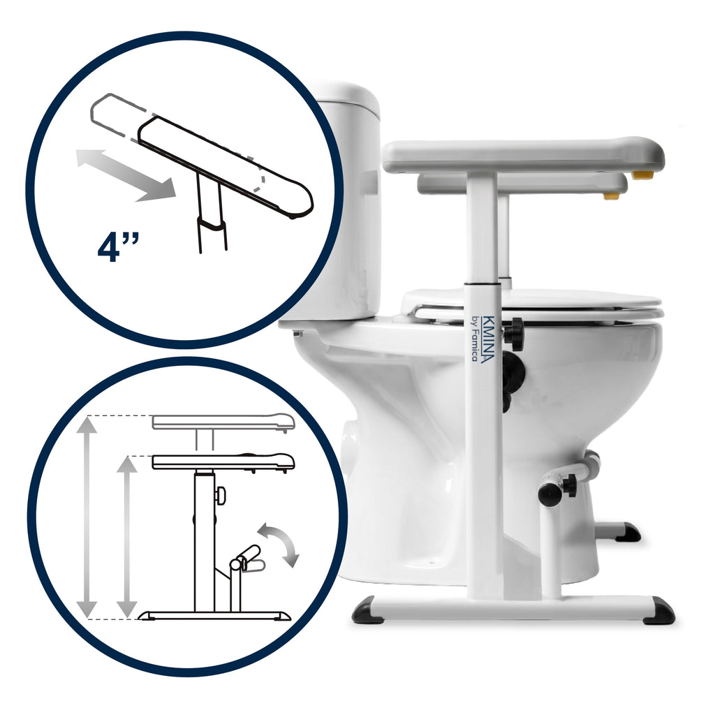 KMINA - Toilet Safety Rails for Seniors (330 lbs) Toilet Safety Frame