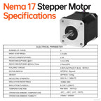 YEJMKJ Nema 17 Stepper Motor 42x47mm 0.6Nm (84.97oz·in) 2.3A 1.6Ω Bipolar