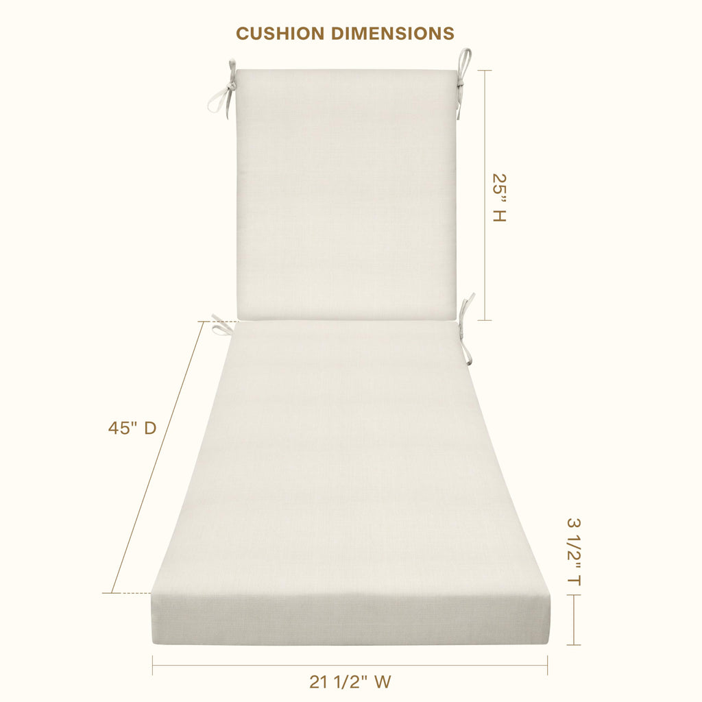 Honeycomb Outdoor Chaise Lounge Cushion for Patio Furniture, Water & Fade
