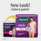 Depend Night Defense Adult Diapers for Women, Large, 72 Count