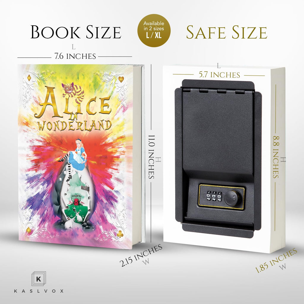 Fake Book Box - Small Safe Box with Combination Lock - Hidden Safe in Plain