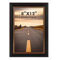 Golden State Art, 8x12 Inch Poster Frame Black with Burgundy and Gold Trim,