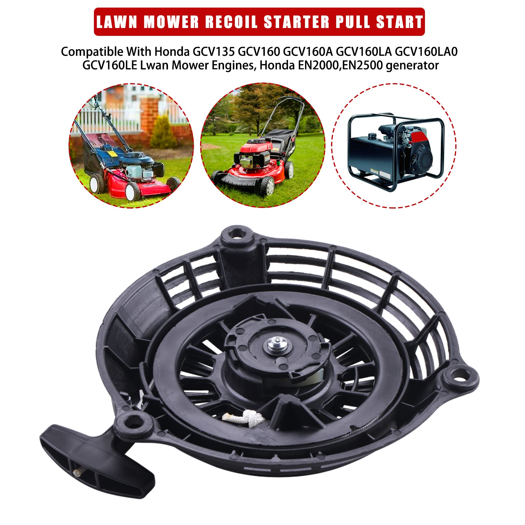 Gashwer Lawn Mower Recoil Starter Pull Start Compatible with Honda GC 130/160