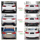 BMW 3 Series F30 Rear Bumper Diffuser Spoiler MT MP 2013-2019 W/ Brake Light