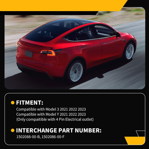 Jecoupoon 4 Pin Tail Light Compatible with Model 3 & Y 2021 2022 2023