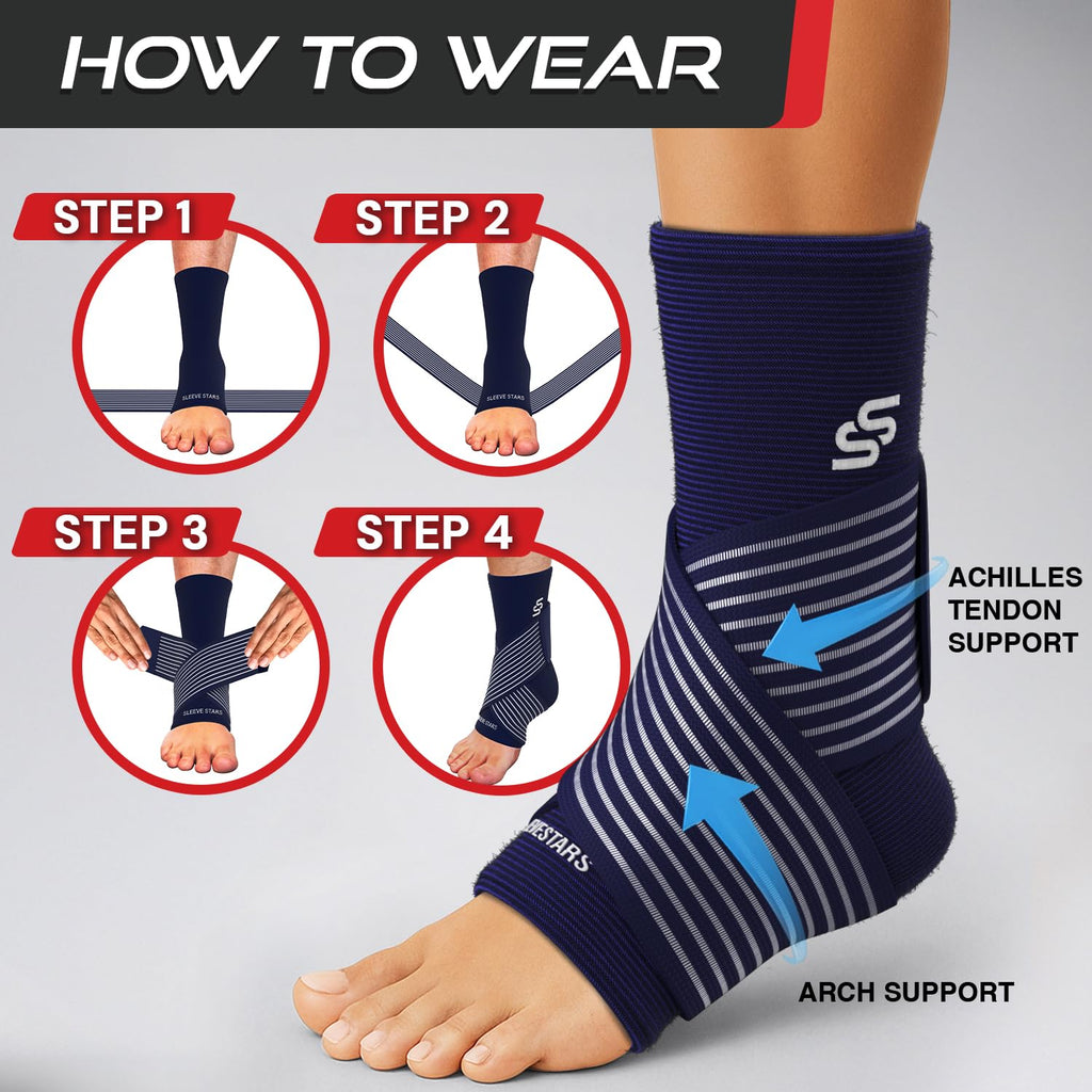 Sleeve Stars Ankle Brace for Women & Men, Ankle Wrap for Sprain, Compression