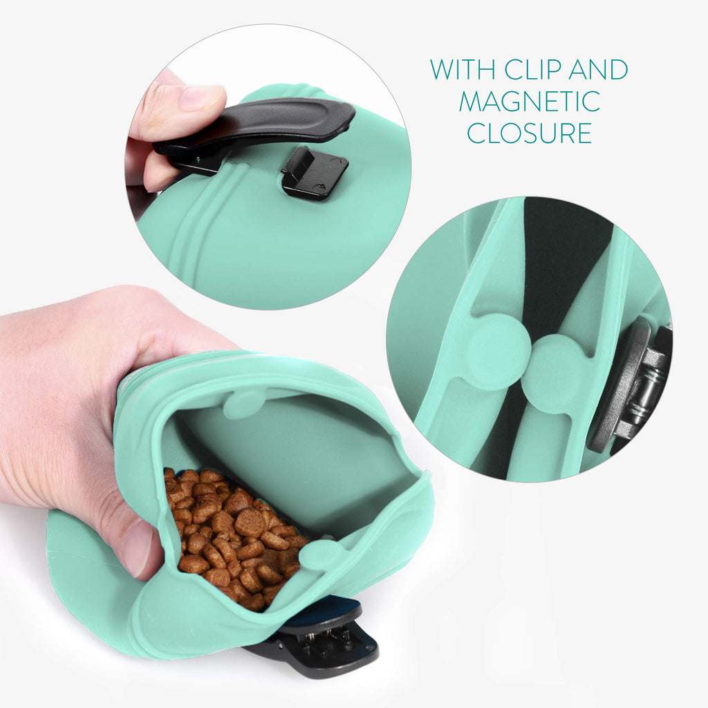 Set of 2 Navaris Silicone Dog Treat Pouch Training Pet Puppy Bag Pocket Snack