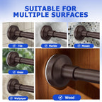 Bonpally Shower Curtain Rod, Adjustable 32-47 Inches Spring Tension Rod,