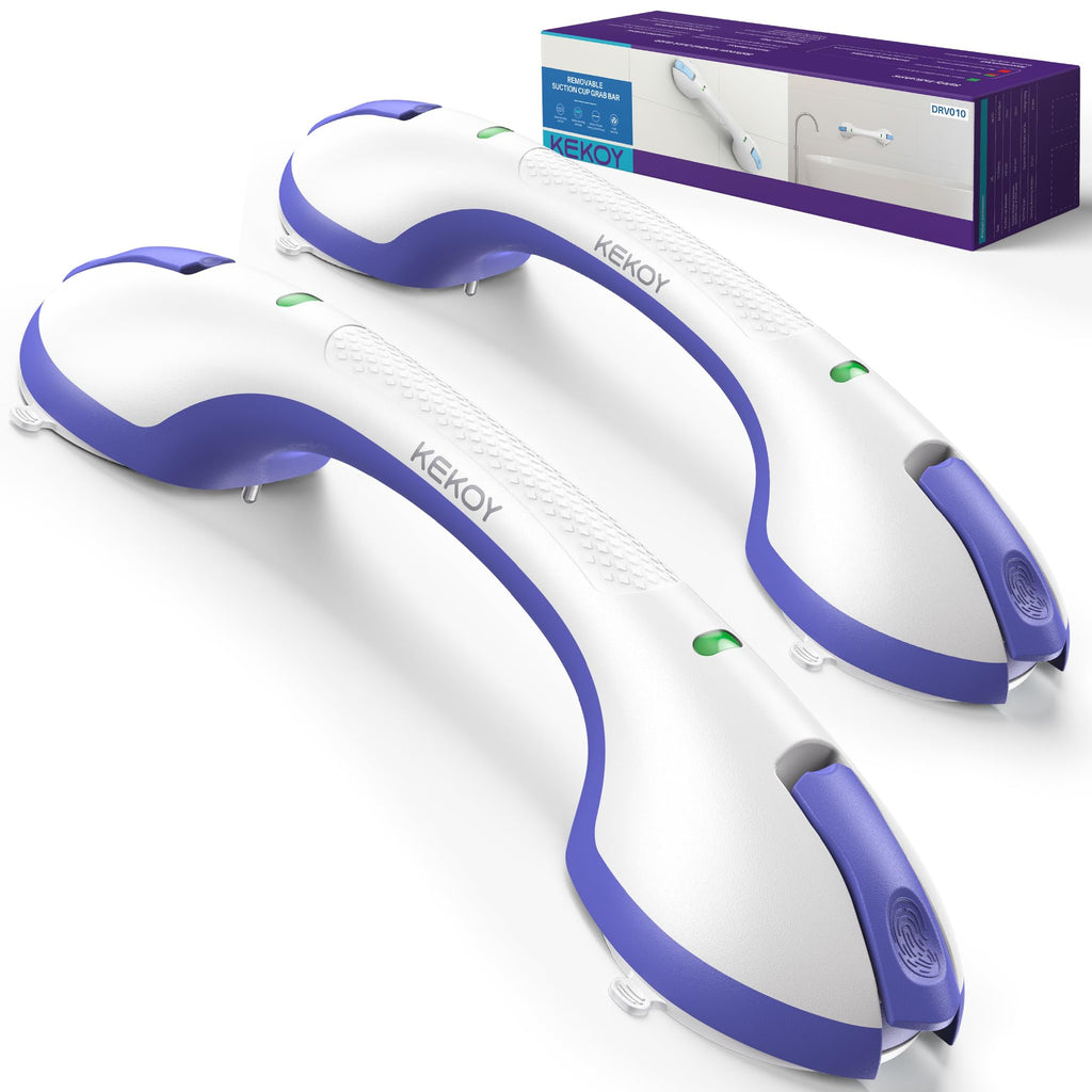KEKOY 17.5 Inch Suction Grab Bars for Bathtubs & Showers with Indicator 2 Pack-