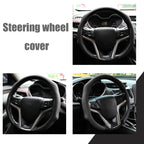Seeyoo Nappa Leather Steering Wheel Cover, Ultra Thin Non Slip Segmented Car