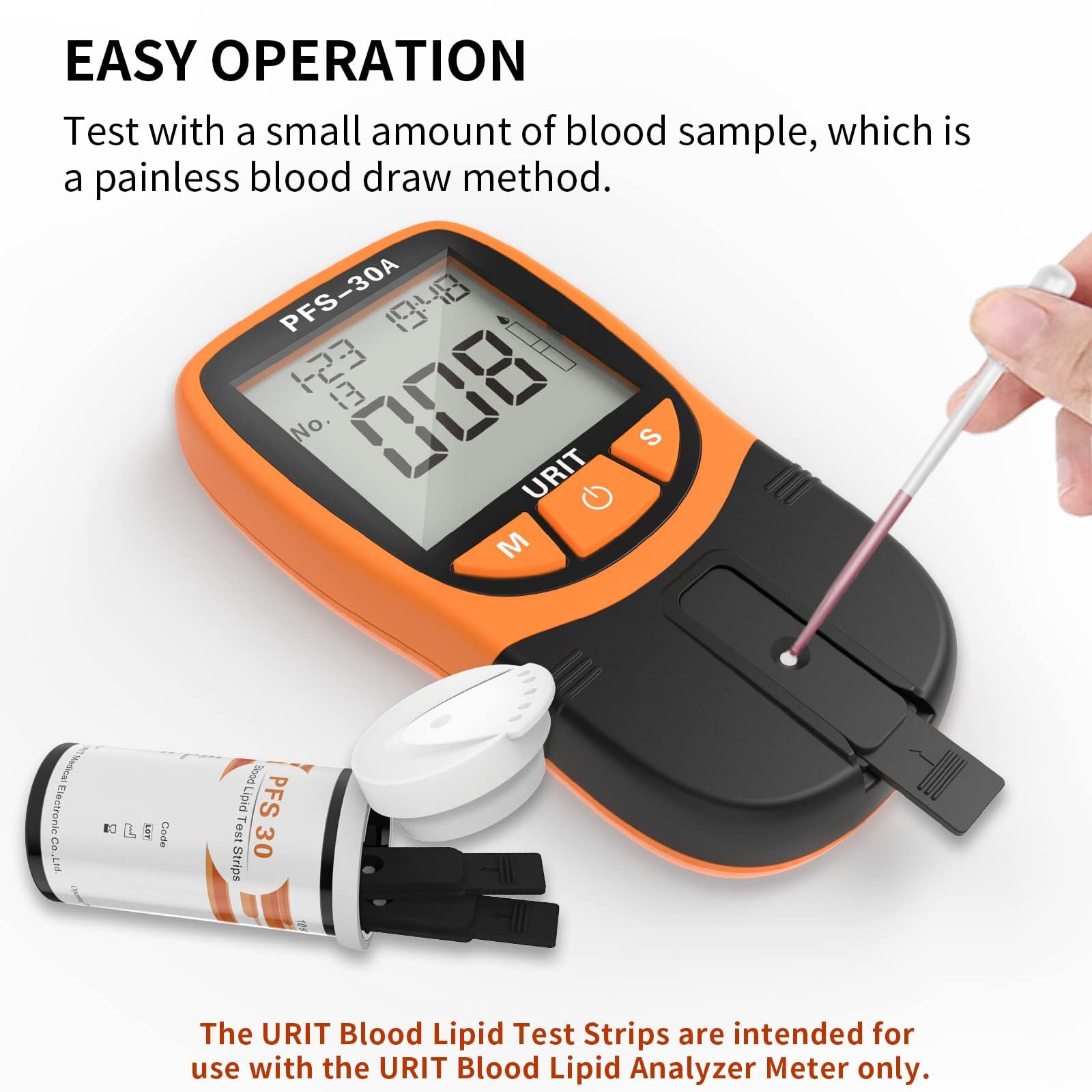 20 Pack 5 in 1 Lipid Test Strips for URIT PSF-30 Cholesterol Tester Meter, 20