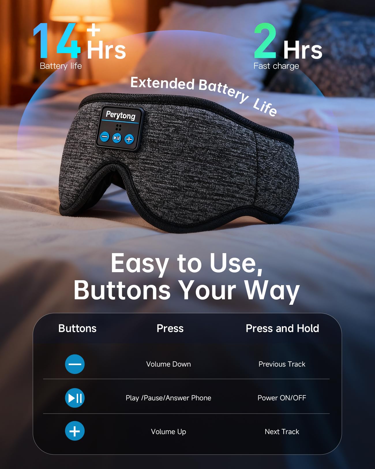 Sleep Mask with Bluetooth 5.4 Headphones, 3D Contoured Sleep Eye Mask with