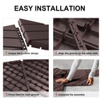 VANCASTLE 36 Pack Interlocking Deck Tiles, 12"x12" Patio Pavers, Heavy Duty