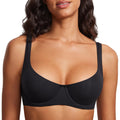 DOBREVA Women's Unlined Balconette Bra Underwire Supportive Plus Size Smooth