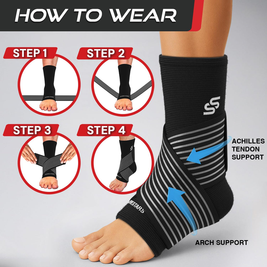 Sleeve Stars Ankle Brace for Women & Men, Ankle Wrap for Sprain, Compression