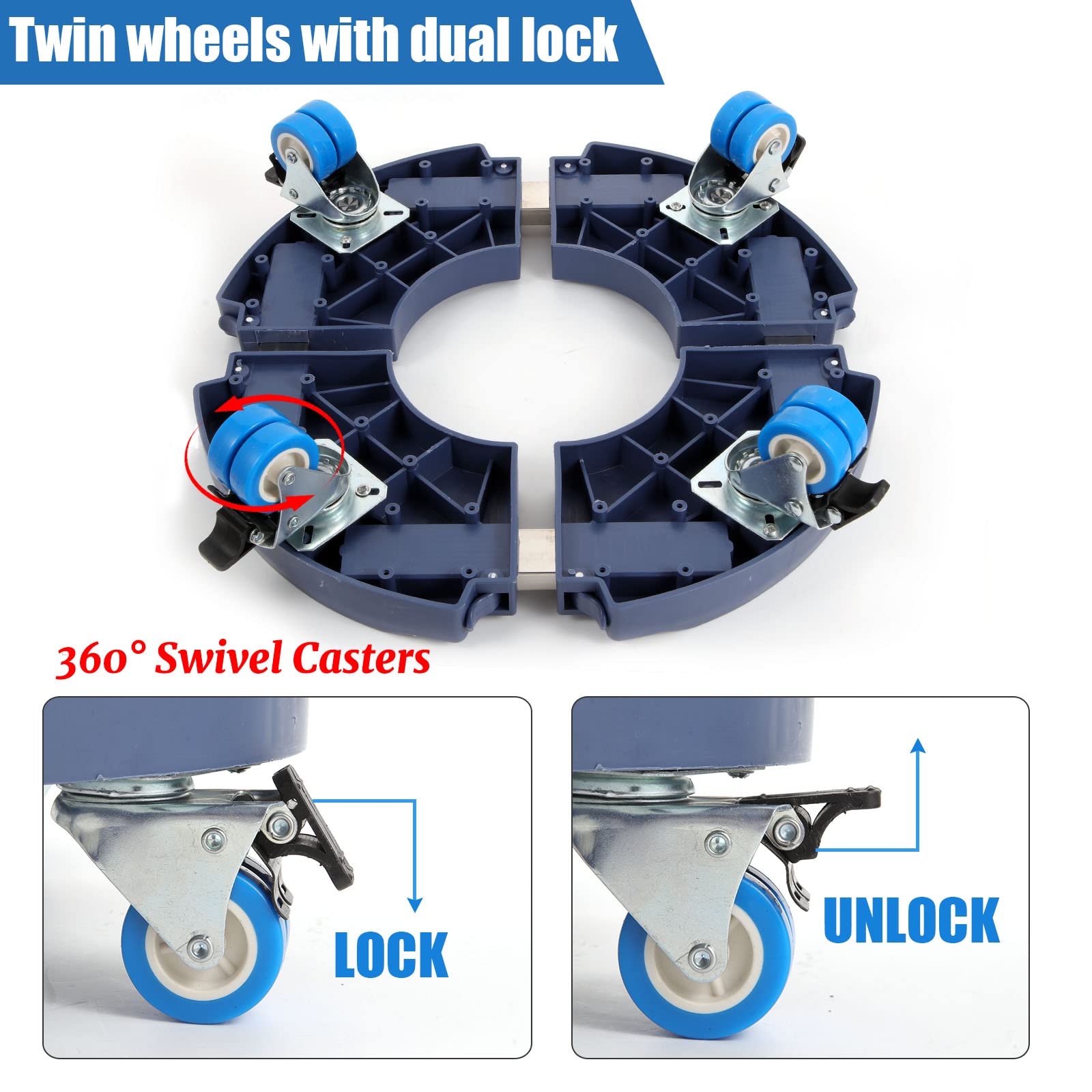 W B D WEIBIDA 2 Pack Plant Roller with Wheels Heavy Duty 440 Pounds,