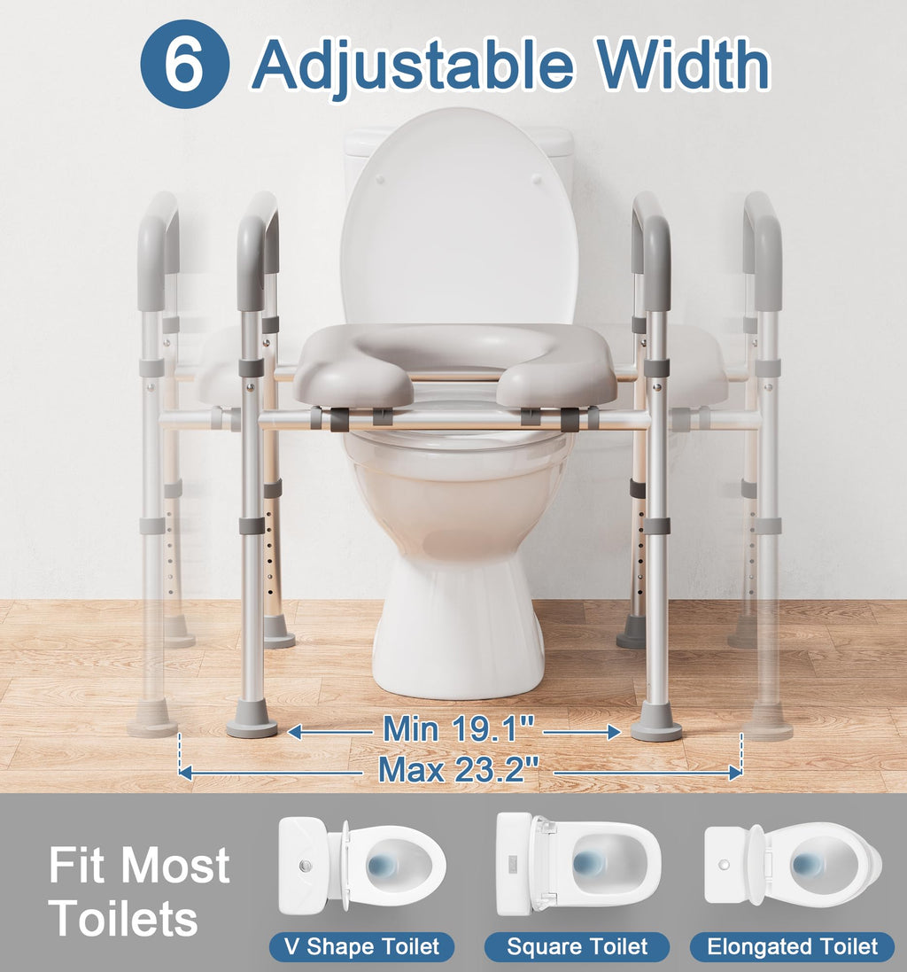Soundfuse Toilet Seat Riser for Seniors, FSA HSA Eligible Raised Toilet Seat
