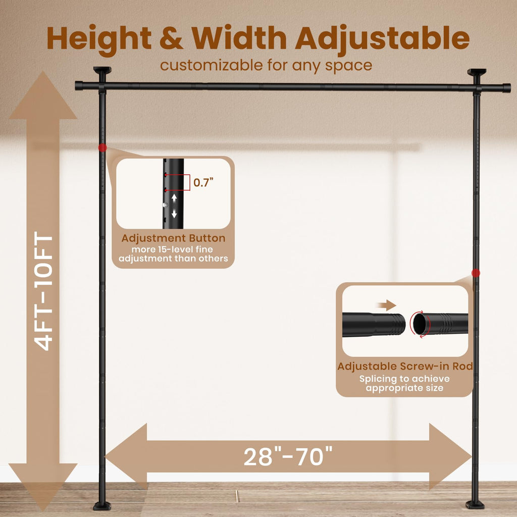 Bonpally Room Divider Curtain Rod, No Drilling Room Separator for Space
