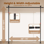 Bonpally Room Divider Curtain Rod, No Drilling Room Separator for Space