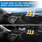 KUST Black Dashboard Cover Compatible with Ford Edge 2015-2024 Dashboard Cover Accessories for Edge Non-Slip Polyester Dashboard Mat Custom Fit Center Console Sunshield Protector No Glare