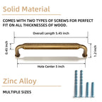Goo-Ki 12 Pack 5 Inch （128mm） Hole Center Cabinet Pulls Antique Brass Zinc Alloy