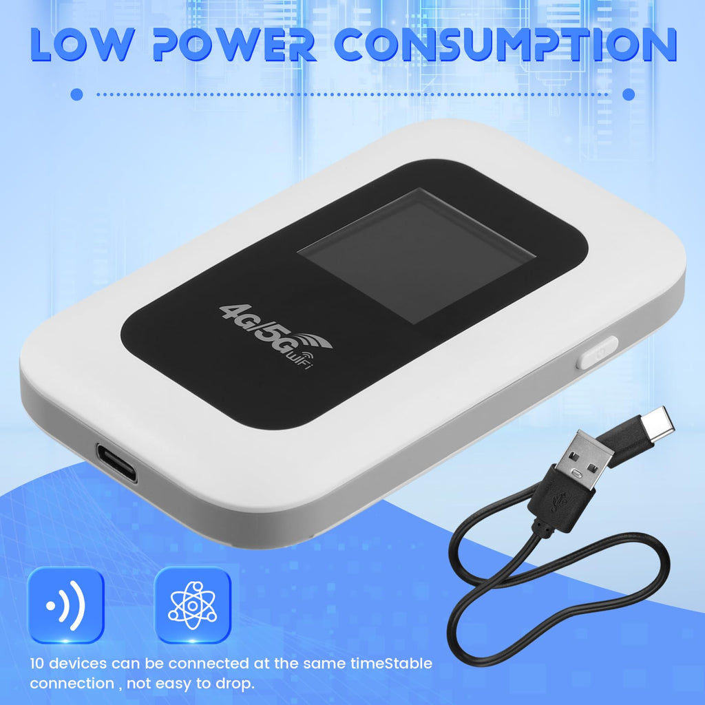 Wooswen 4G WiFi Router with Screen 150Mbps WiFi Modem Car Mobile WiFi Wireless
